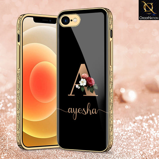 iPhone 8 / 7 Cover - Personalized Alphabet Series - Premium Electroplated Shutterproof Case Soft Silicon Borders Case