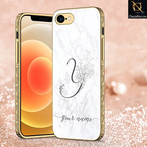 iPhone 8 / 7 Cover - Personalized Alphabet Series - Premium Electroplated Shutterproof Case Soft Silicon Borders Case