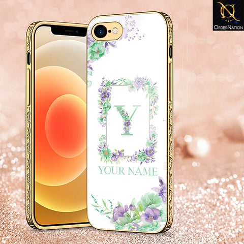 iPhone 8 / 7 Cover - Personalized Alphabet Series - Premium Electroplated Shutterproof Case Soft Silicon Borders Case