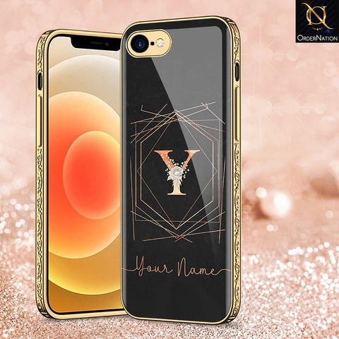 iPhone 8 / 7 Cover - Personalized Alphabet Series - Premium Electroplated Shutterproof Case Soft Silicon Borders Case