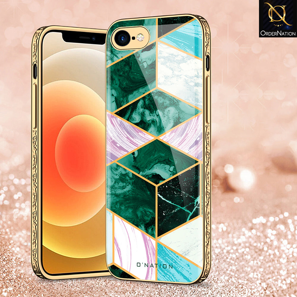 iPhone 8 / 7 Cover - O'Nation Shades of Marble Series - Premium Electroplated Shutterproof Case Soft Silicon Borders Case