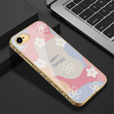 iPhone 8 / 7 Cover - Happy Series - Premium Electroplated Shutterproof Case Soft Silicon Borders Case