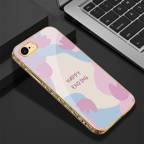 iPhone 8 / 7 Cover - Happy Series - Premium Electroplated Shutterproof Case Soft Silicon Borders Case