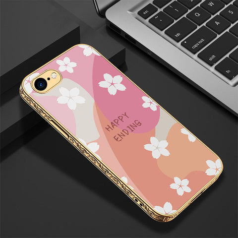 iPhone 8 / 7 Cover - Happy Series - Premium Electroplated Shutterproof Case Soft Silicon Borders Case