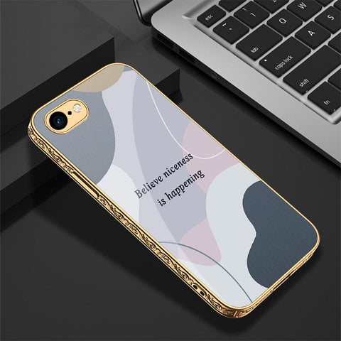 iPhone 8 / 7 Cover - Happy Series - Premium Electroplated Shutterproof Case Soft Silicon Borders Case