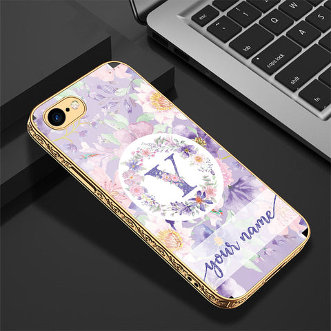 iPhone 8 / 7 Cover - Personalized Alphabet Series - Premium Electroplated Shutterproof Case Soft Silicon Borders Case