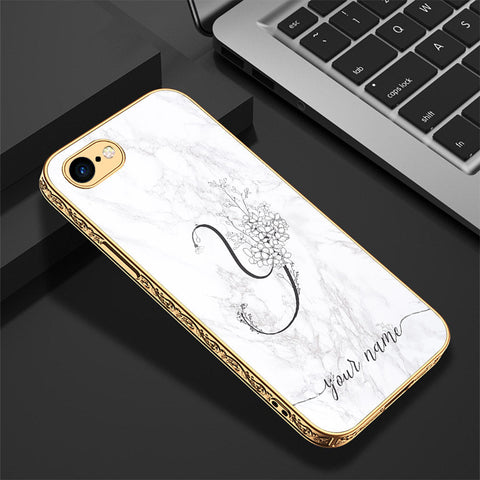 iPhone 8 / 7 Cover - Personalized Alphabet Series - Premium Electroplated Shutterproof Case Soft Silicon Borders Case