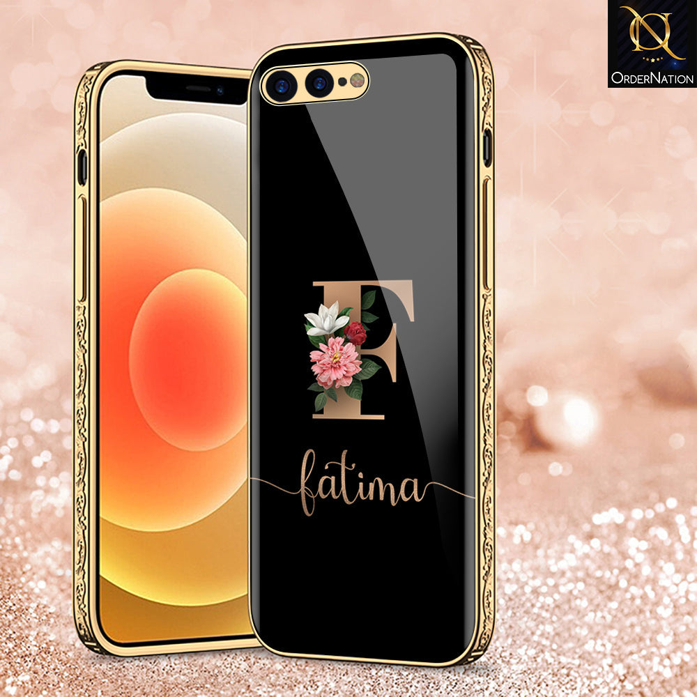 iPhone 8 Plus / 7 Plus Cover - Personalized Alphabet Series - Premium Electroplated Shutterproof Case Soft Silicon Borders Case