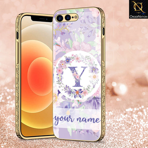 iPhone 8 Plus / 7 Plus Cover - Personalized Alphabet Series - Premium Electroplated Shutterproof Case Soft Silicon Borders Case