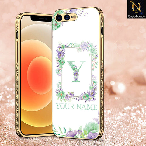 iPhone 8 Plus / 7 Plus Cover - Personalized Alphabet Series - Premium Electroplated Shutterproof Case Soft Silicon Borders Case