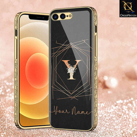iPhone 8 Plus / 7 Plus Cover - Personalized Alphabet Series - Premium Electroplated Shutterproof Case Soft Silicon Borders Case