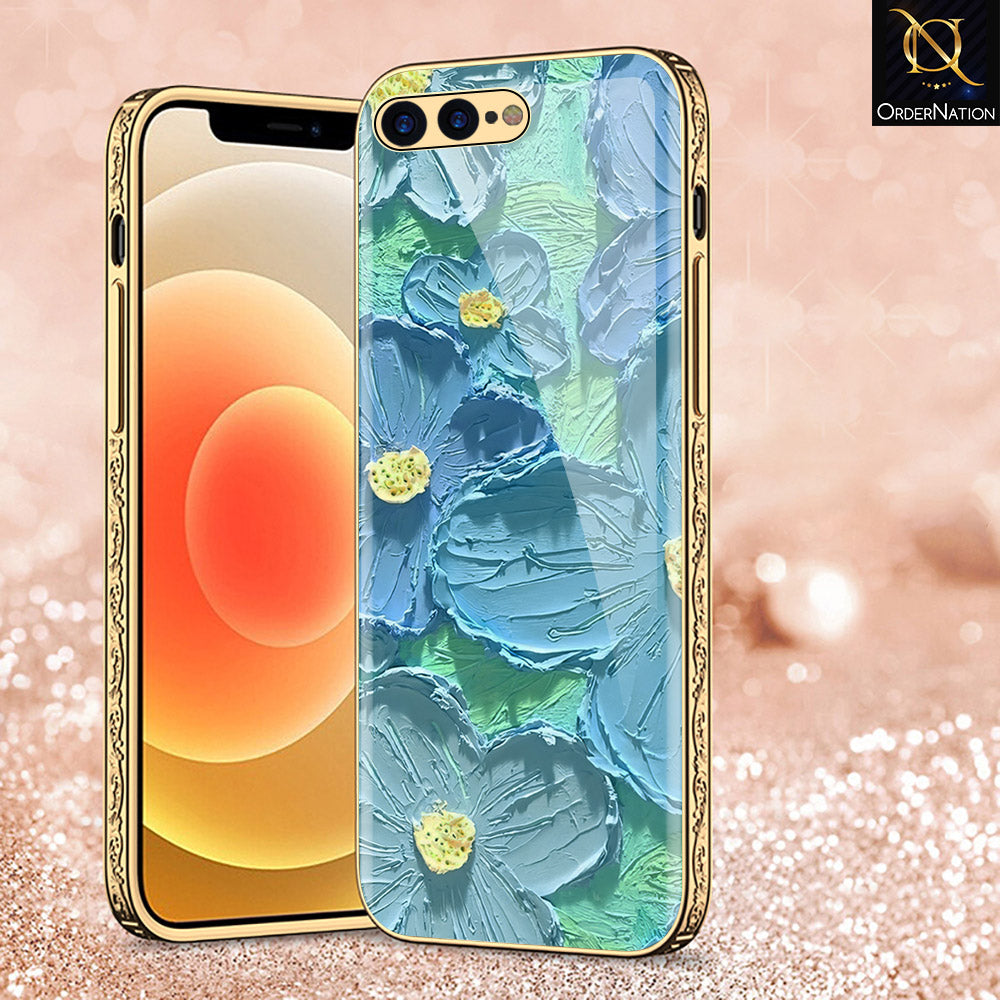 iPhone 8 Plus / 7 Plus Cover - Floral Series - Premium Electroplated Shutterproof Case Soft Silicon Borders Case