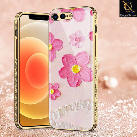 iPhone 8 Plus / 7 Plus Cover - Floral Series - Premium Electroplated Shutterproof Case Soft Silicon Borders Case