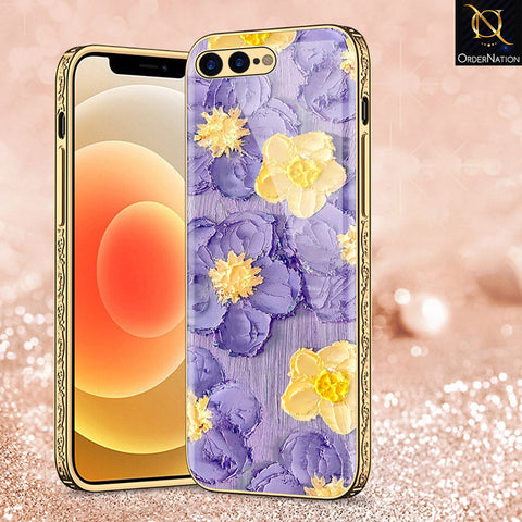 iPhone 8 Plus / 7 Plus Cover - Floral Series - Premium Electroplated Shutterproof Case Soft Silicon Borders Case