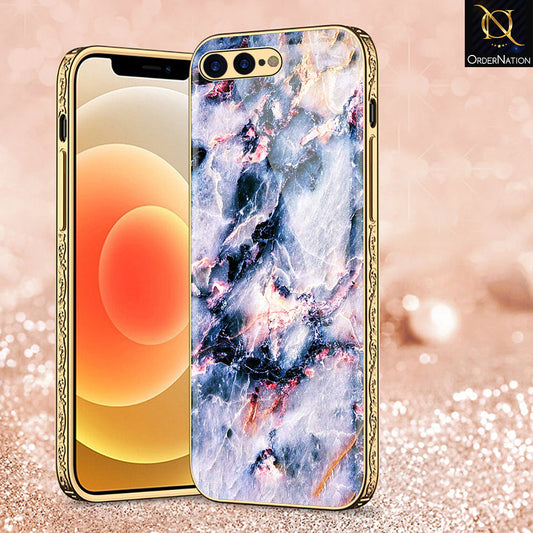 iPhone 8 Plus / 7 Plus Cover - Colorful Marble Series - Premium Electroplated Shutterproof Case Soft Silicon Borders Case