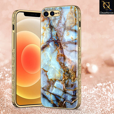 iPhone 8 Plus / 7 Plus Cover - Colorful Marble Series - Premium Electroplated Shutterproof Case Soft Silicon Borders Case