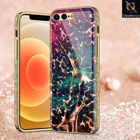 iPhone 8 Plus / 7 Plus Cover - Colorful Marble Series - Premium Electroplated Shutterproof Case Soft Silicon Borders Case