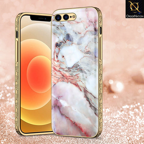 iPhone 8 Plus / 7 Plus Cover - Colorful Marble Series - Premium Electroplated Shutterproof Case Soft Silicon Borders Case