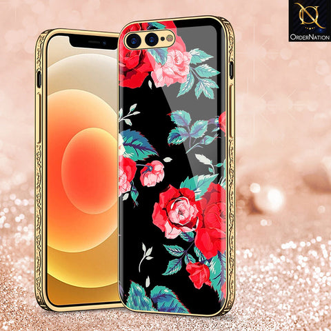 iPhone 8 Plus / 7 Plus Cover - Floral Series - Premium Electroplated Shutterproof Case Soft Silicon Borders Case