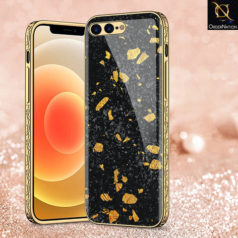 iPhone 8 Plus / 7 Plus Cover - Black Marble Series - Premium Electroplated Shutterproof Case Soft Silicon Borders Case