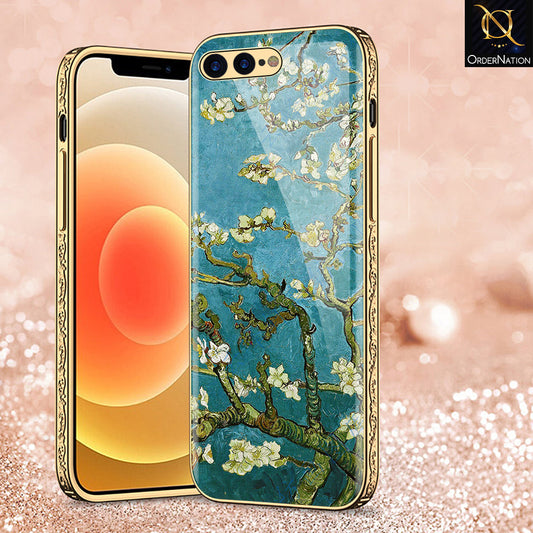 iPhone 8 Plus / 7 Plus Cover - Floral Series 2 - Premium Electroplated Shutterproof Case Soft Silicon Borders Case (Fast Delivery)