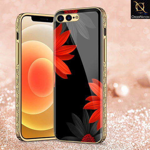 iPhone 8 Plus / 7 Plus Cover - Floral Series 2 - Premium Electroplated Shutterproof Case Soft Silicon Borders Case
