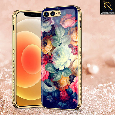 iPhone 8 Plus / 7 Plus Cover - Floral Series 2 - Premium Electroplated Shutterproof Case Soft Silicon Borders Case