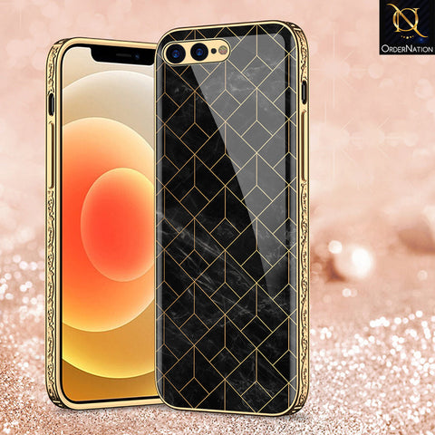 iPhone 8 Plus / 7 Plus Cover - Black Marble Series - Premium Electroplated Shutterproof Case Soft Silicon Borders Case
