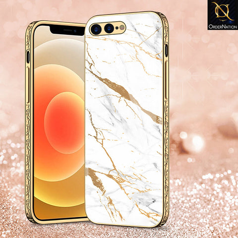 iPhone 8 Plus / 7 Plus Cover - Mystic Marble Series - Premium Electroplated Shutterproof Case Soft Silicon Borders Case