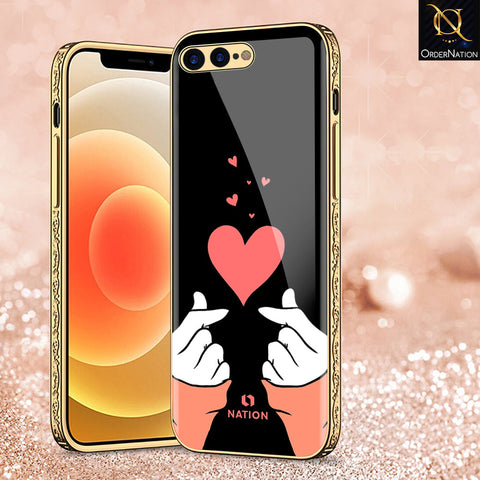 iPhone 8 Plus / 7 Plus Cover - Onation Heart Series - Premium Electroplated Shutterproof Case Soft Silicon Borders Case