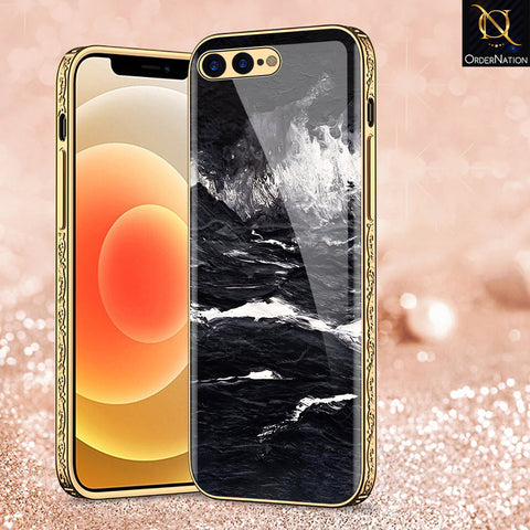 iPhone 8 Plus / 7 Plus Cover - Black Marble Series - Premium Electroplated Shutterproof Case Soft Silicon Borders Case