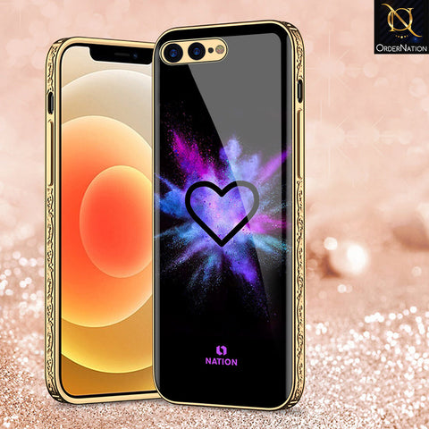 iPhone 8 Plus / 7 Plus Cover - Onation Heart Series - Premium Electroplated Shutterproof Case Soft Silicon Borders Case