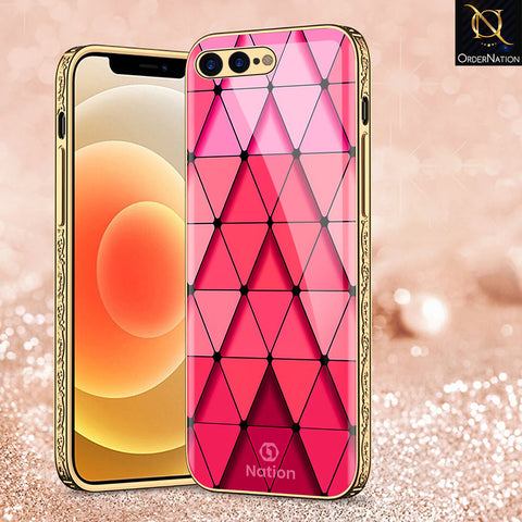 iPhone 8 Plus / 7 Plus Cover - Onation Pyramid Series - Premium Electroplated Shutterproof Case Soft Silicon Borders Case