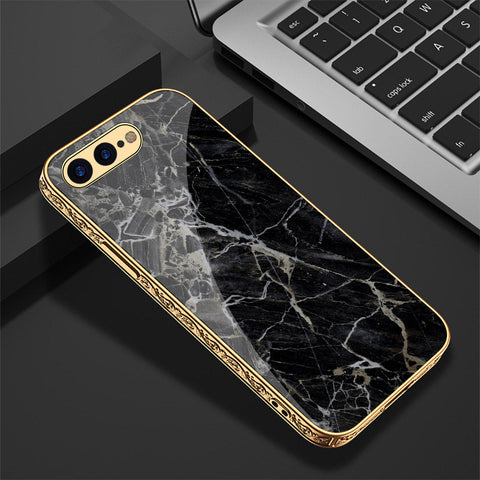 iPhone 8 Plus / 7 Plus Cover - Black Marble Series - Premium Electroplated Shutterproof Case Soft Silicon Borders Case