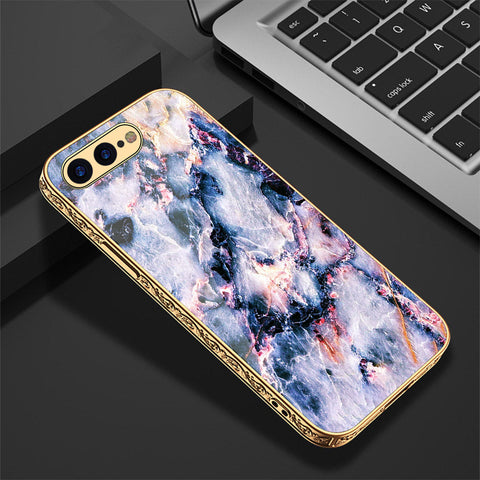 iPhone 8 Plus / 7 Plus Cover - Colorful Marble Series - Premium Electroplated Shutterproof Case Soft Silicon Borders Case