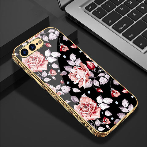 iPhone 8 Plus / 7 Plus Cover - Floral Series - Premium Electroplated Shutterproof Case Soft Silicon Borders Case