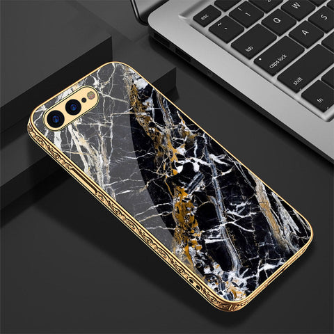 iPhone 8 Plus / 7 Plus Cover - Black Marble Series - Premium Electroplated Shutterproof Case Soft Silicon Borders Case