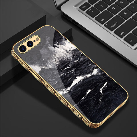 iPhone 8 Plus / 7 Plus Cover - Black Marble Series - Premium Electroplated Shutterproof Case Soft Silicon Borders Case