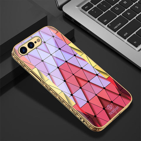 iPhone 8 Plus / 7 Plus Cover - Onation Pyramid Series - Premium Electroplated Shutterproof Case Soft Silicon Borders Case