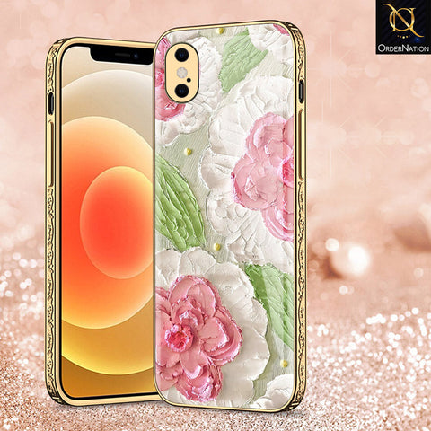 iPhone XS / X Cover - Floral Series - Premium Electroplated Shutterproof Case Soft Silicon Borders Case