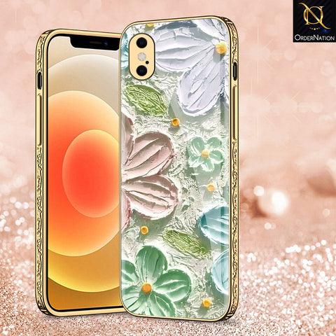 iPhone XS / X Cover - Floral Series - Premium Electroplated Shutterproof Case Soft Silicon Borders Case