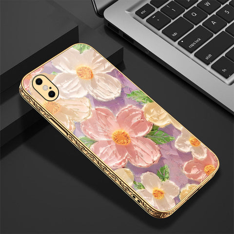 iPhone XS / X Cover - Floral Series - Premium Electroplated Shutterproof Case Soft Silicon Borders Case
