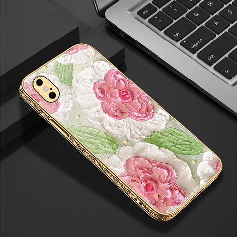 iPhone XS Max Cover - Floral Series - Premium Electroplated Shutterproof Case Soft Silicon Borders Case