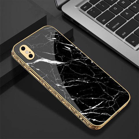 iPhone XS Max Cover - Black Marble Series - Premium Electroplated Shutterproof Case Soft Silicon Borders Case (Fast Delivery)(FS)