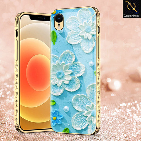 iPhone XR Cover - Floral Series - Premium Electroplated Shutterproof Case Soft Silicon Borders Case