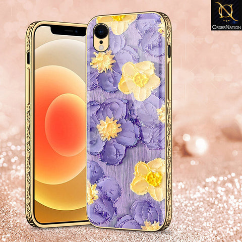 iPhone XR Cover - Floral Series - Premium Electroplated Shutterproof Case Soft Silicon Borders Case