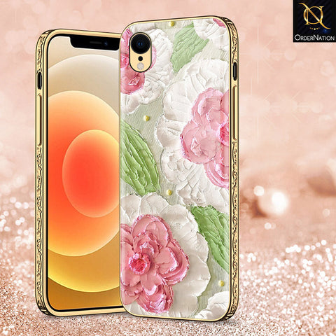 iPhone XR Cover - Floral Series - Premium Electroplated Shutterproof Case Soft Silicon Borders Case