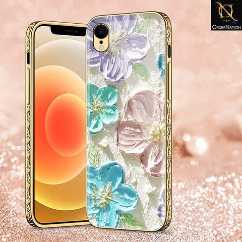 iPhone XR Cover - Floral Series - Premium Electroplated Shutterproof Case Soft Silicon Borders Case