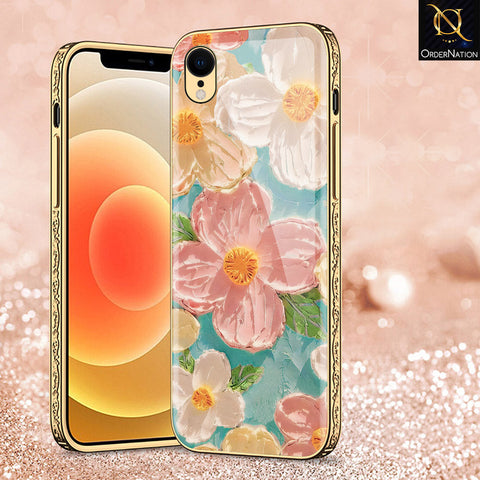 iPhone XR Cover - Floral Series - Premium Electroplated Shutterproof Case Soft Silicon Borders Case