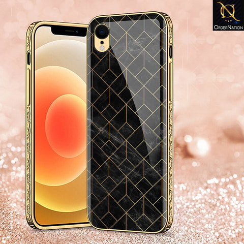 iPhone XR Cover - Black Marble Series - Premium Electroplated Shutterproof Case Soft Silicon Borders Case